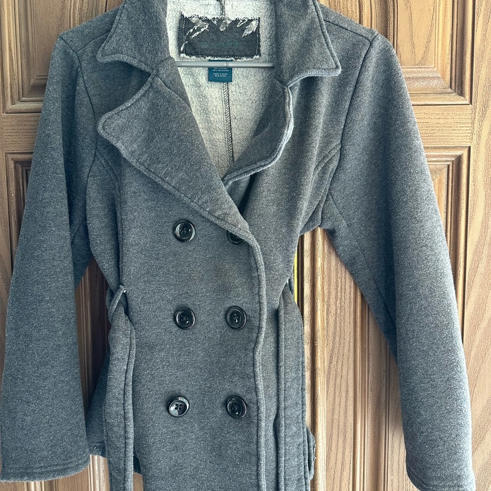 Gray Double-Breasted Women's Coat